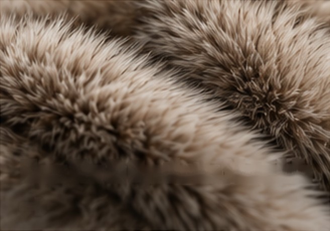 Close-up of a faux fur collar