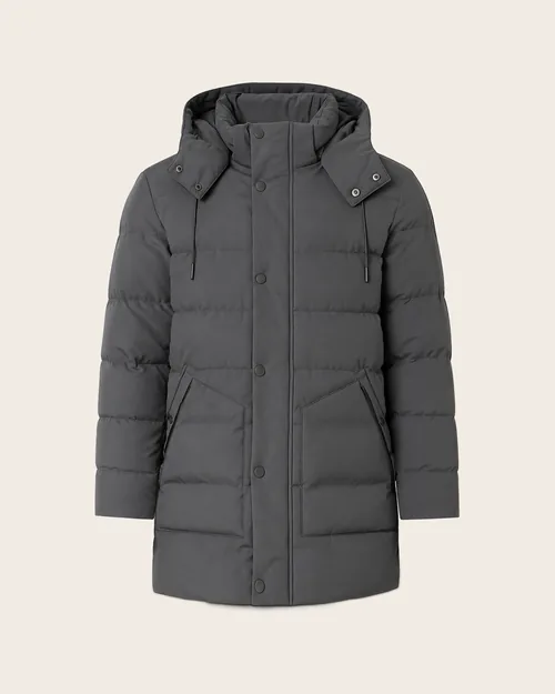 Gael — Langer wattierter Mantel mit Druckknopfleiste, Outerwear für Herren von Legenda Fashion