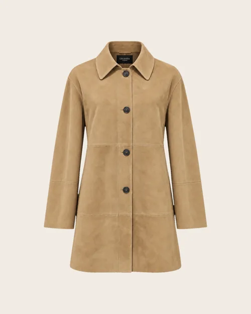 Alba — Mantel in A-Linie aus Schweinsvelours, Outerwear für Damen von Legenda Fashion