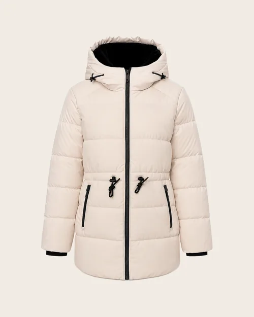 Aurora — Steppjacke mit Kapuze und Tunnelzug in der Taille, Outerwear für Damen von Legenda Fashion