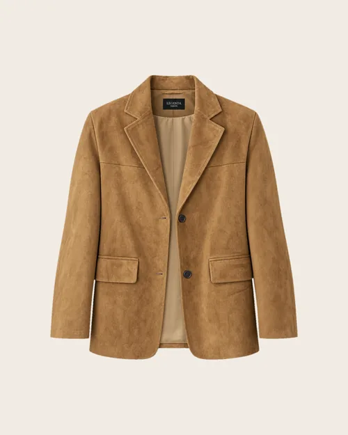 Marta — Zweiknopf-Blazer aus Schweinsvelours, Outerwear für Damen von Legenda Fashion