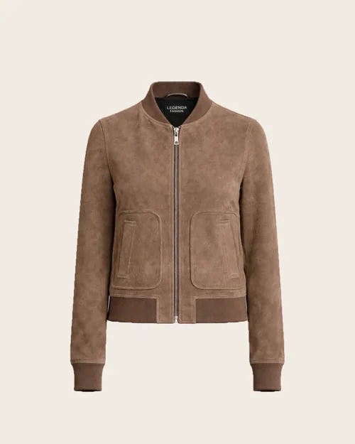 Vera — Bomberjacke aus Schweinsvelours, Outerwear für Damen von Legenda Fashion